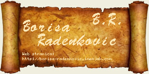 Boriša Radenković vizit kartica